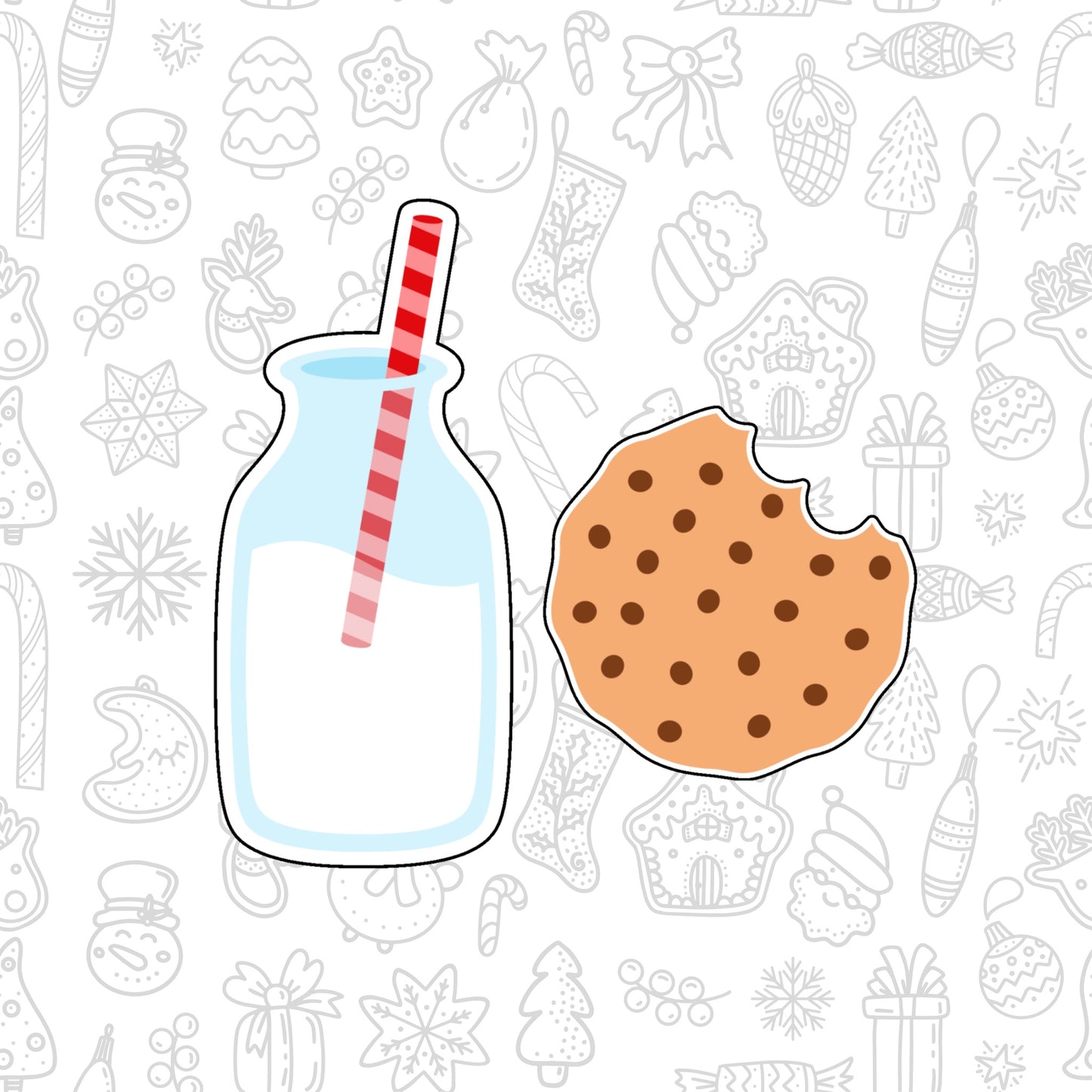 DONE TO ORDER: Milk & Cookies Cookie Cutter Set - SHCreations