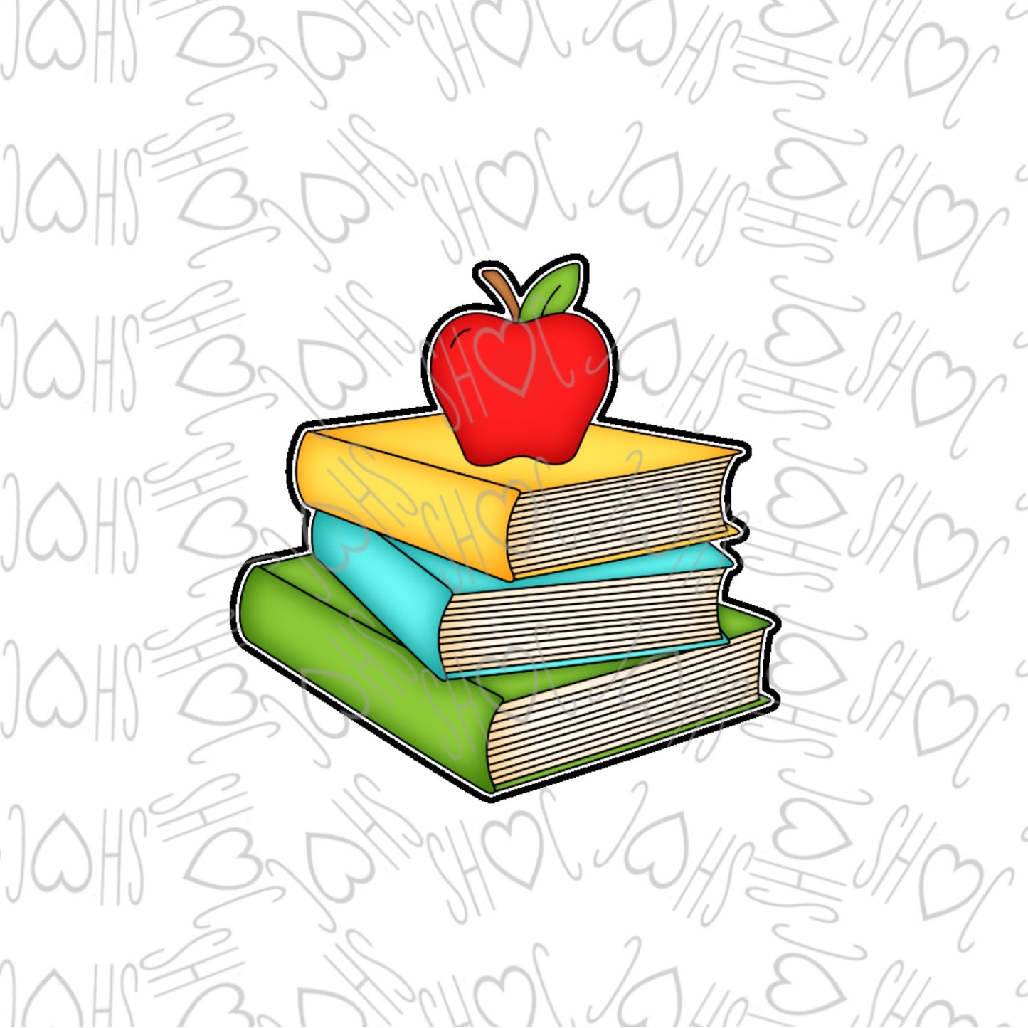DONE TO ORDER: Apple Bookstack Cookie Cutter - SHCreations
