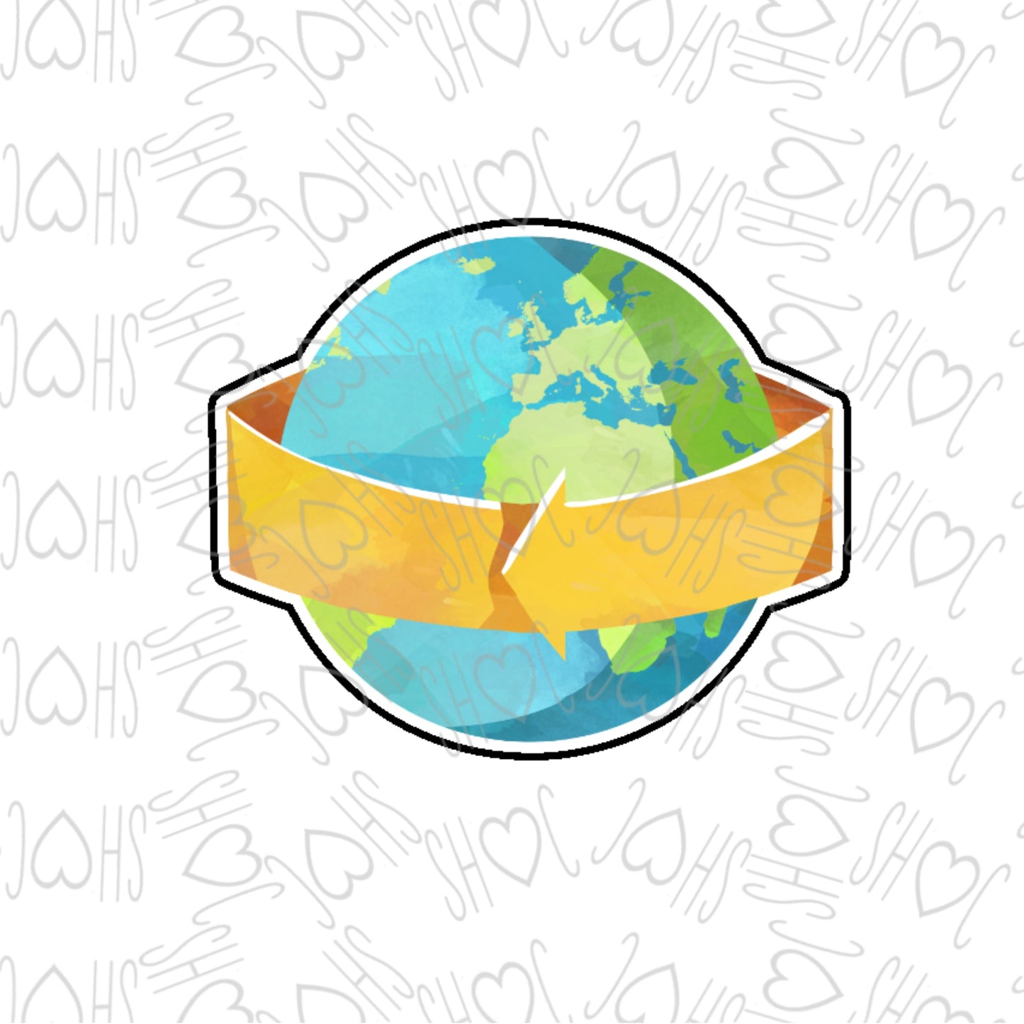 DONE TO ORDER: Earth with Banner Cookie Cutter - SHCreations