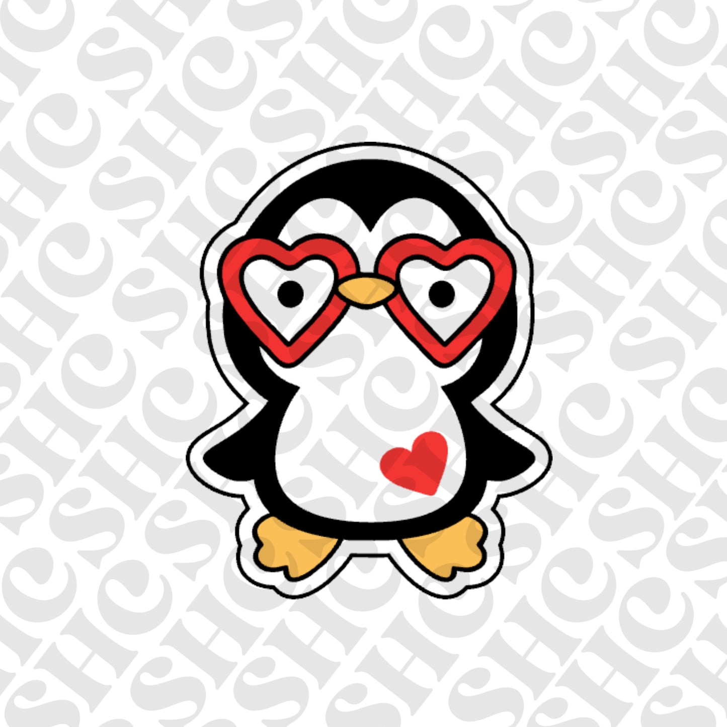 DONE TO ORDER: Penguin w/Heart Cookie Cutter + Fondant Embosser