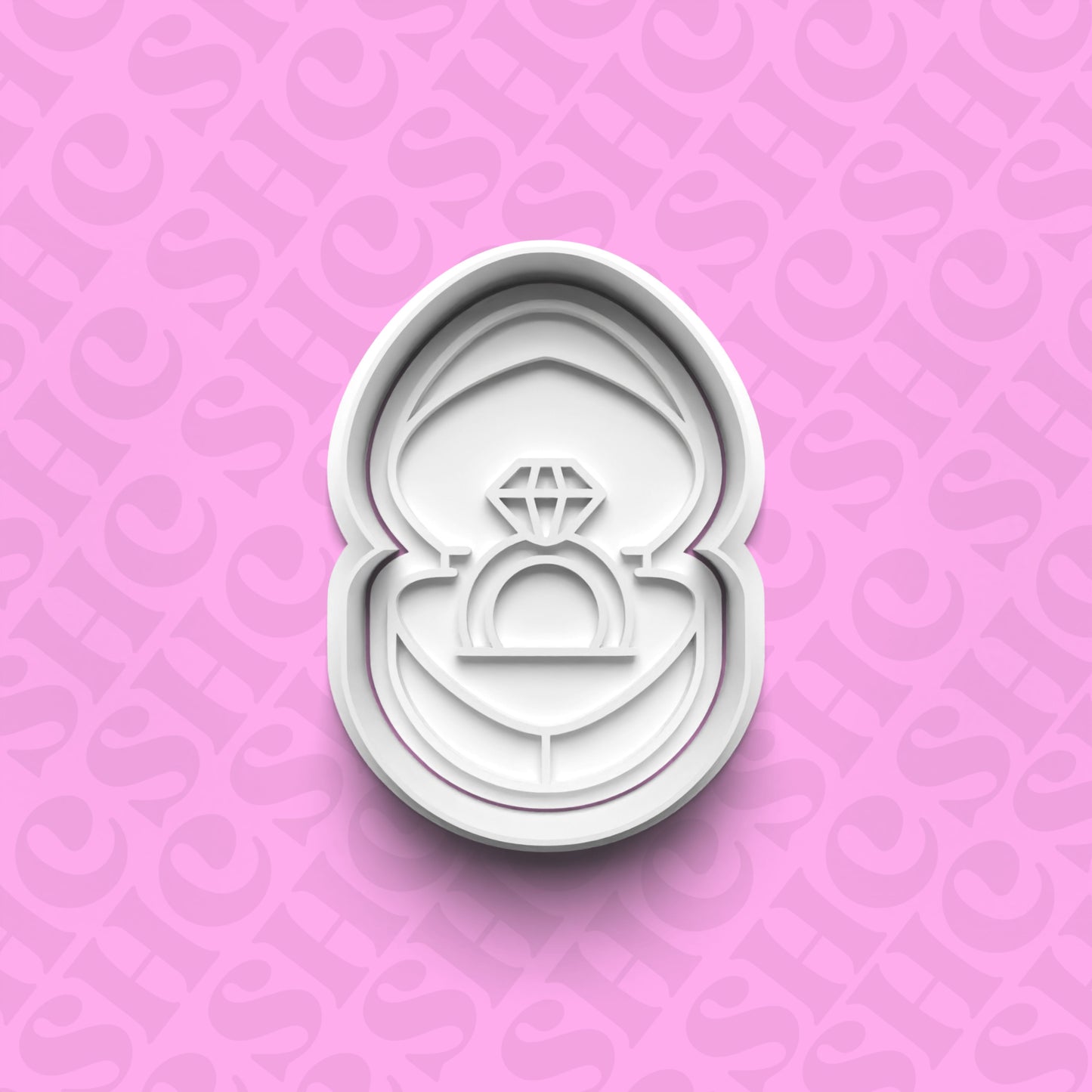 DONE TO ORDER: Ring in box Cookie Cutter + Fondant Stamp Set