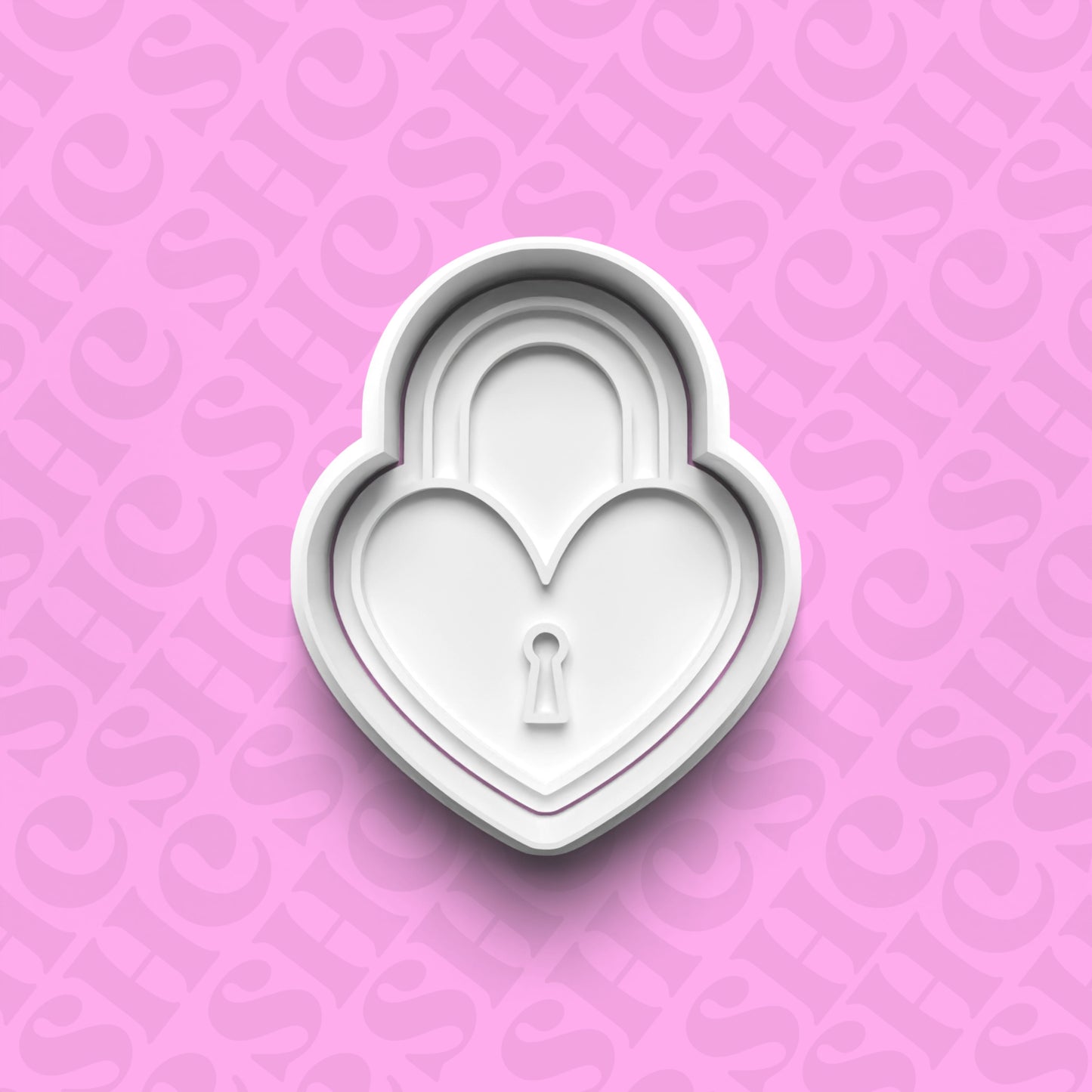 DONE TO ORDER: Heart Lock Cookie Cutter + Fondant Stamp Set