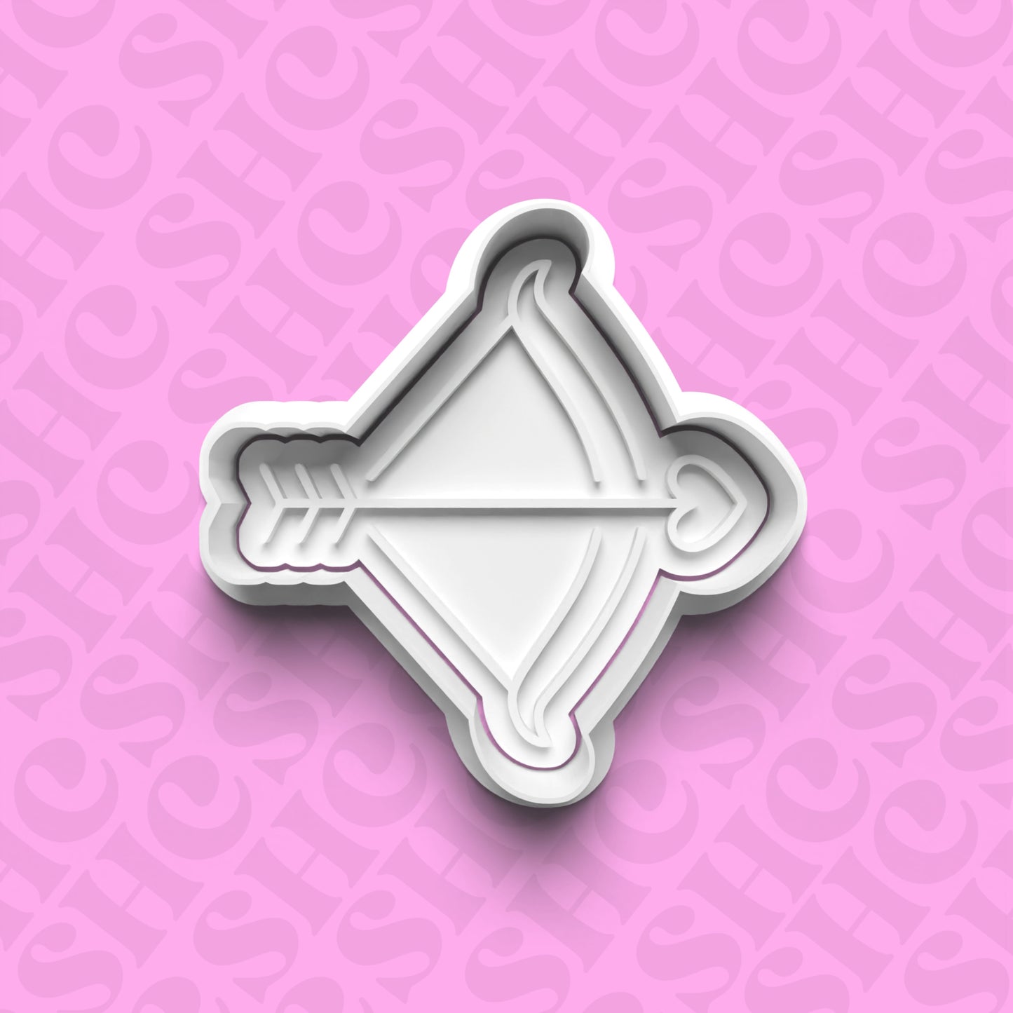 DONE TO ORDER: Cupid's Arrow Cookie Cutter + Fondant Stamp Set