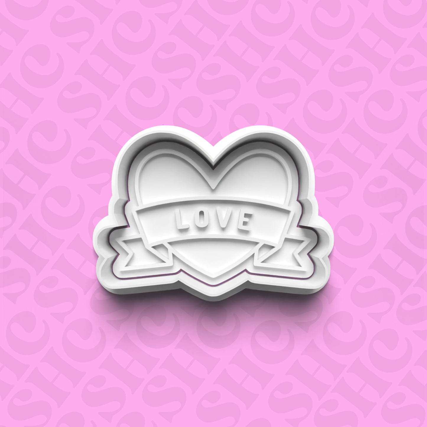 DONE TO ORDER: Valentine Heart Cookie Cutter + Fondant Stamp Set