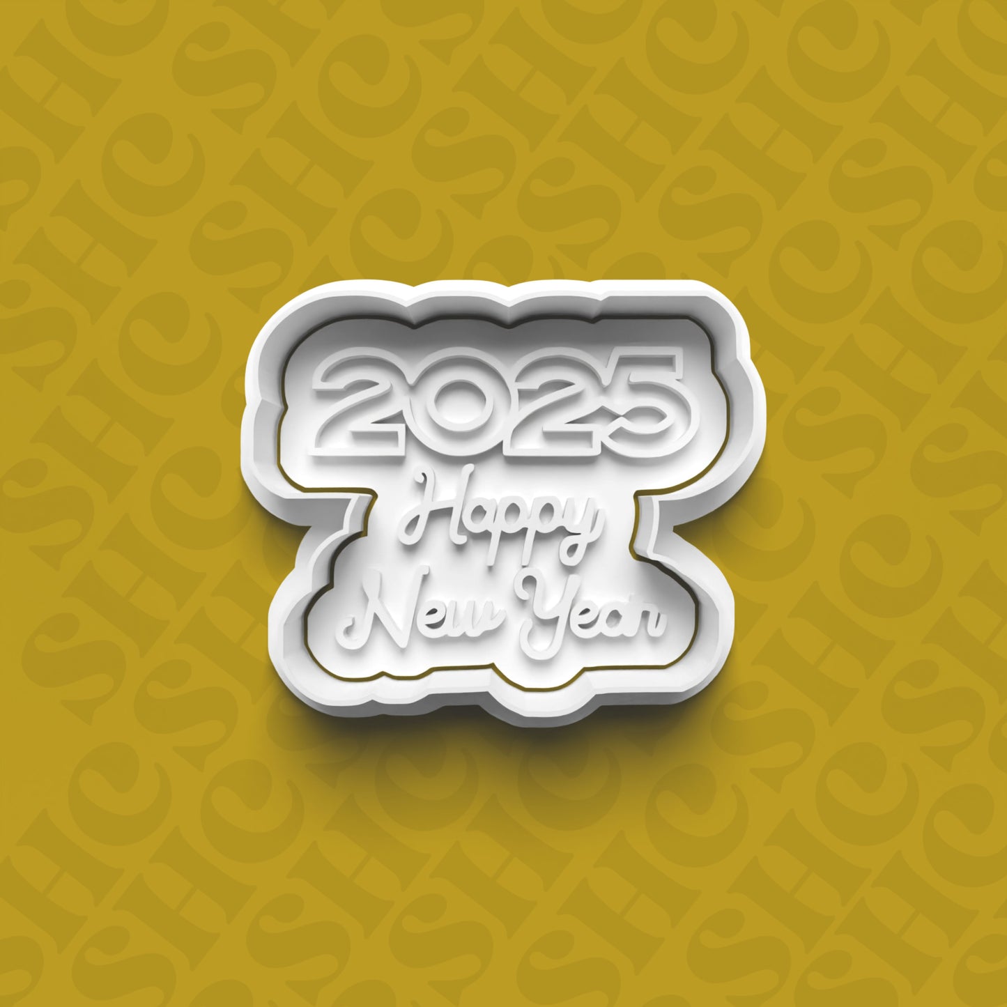 DONE TO ORDER: New Years Cookie Cutter + Fondant Stamp Set 1