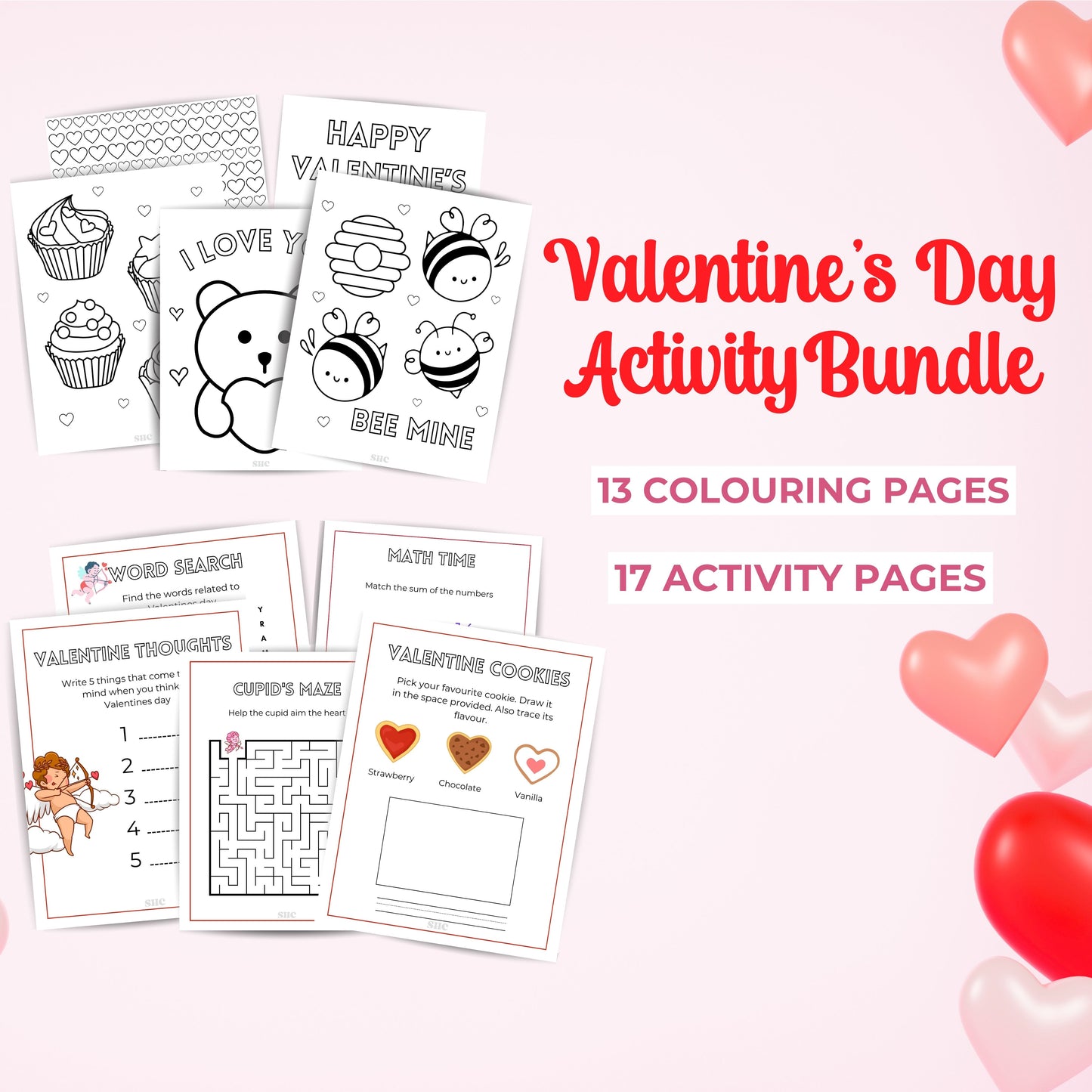 Valentine's Delight: Kids Colouring Pages & Activity Bundle, Love-filled Kids Printables, Vday Fun for Kids, Kids Puzzles, Crafts and Games