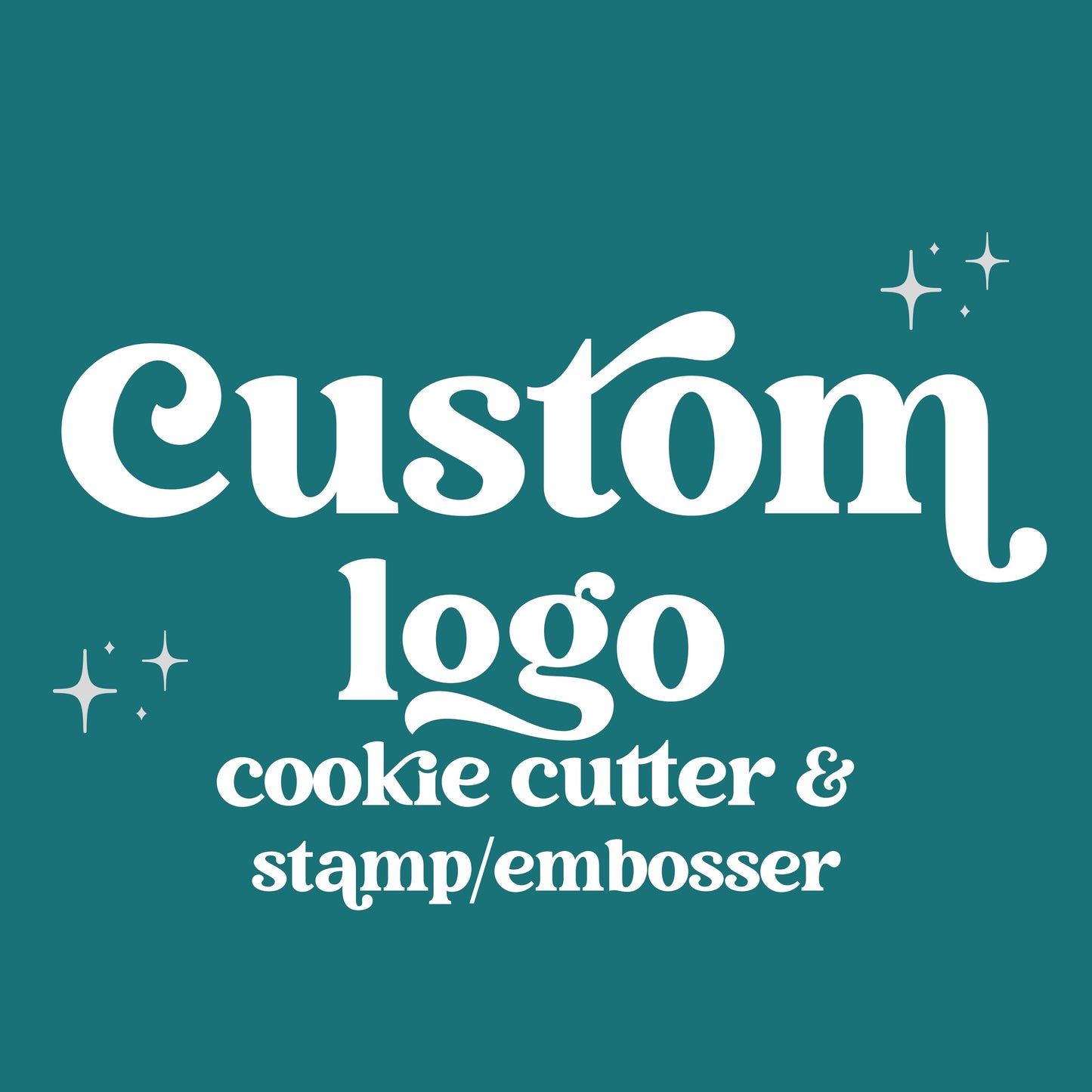 Custom Logo Cookie Cutter + Fondant Stamp or Embosser