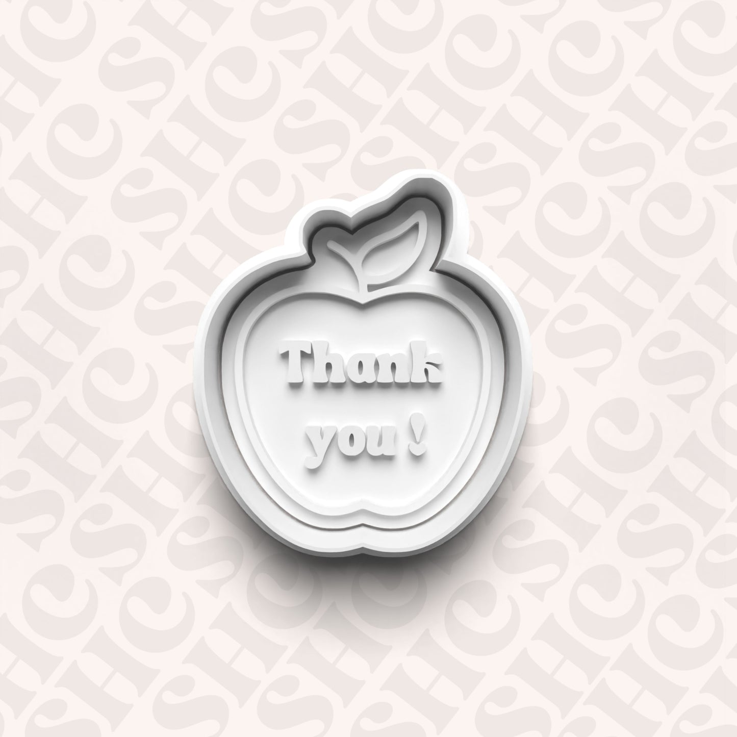 DONE TO ORDER: "Thank You!" Apple Cookie Cutter + Fondant Set