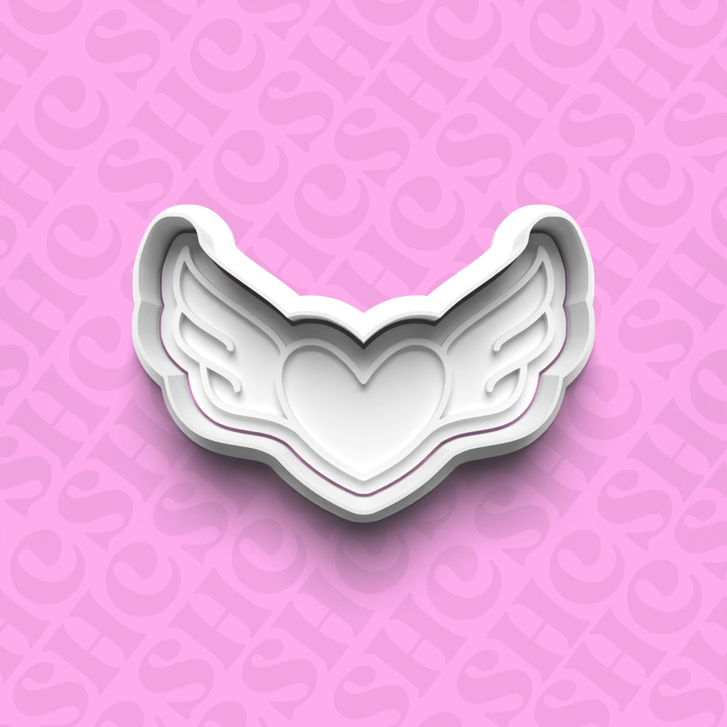 DONE TO ORDER: Heart w/Wings Cookie Cutter + Fondant Stamp Set