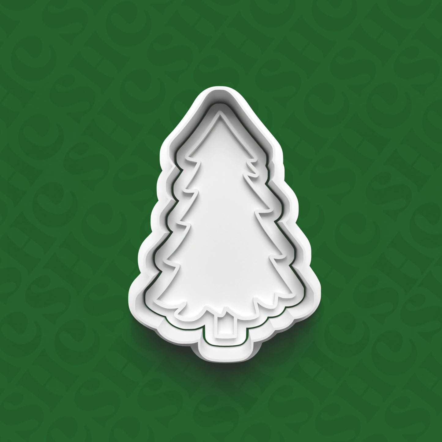 DONE TO ORDER: Christmas Tree Cookie Cutter + Fondant Stamp Set 2