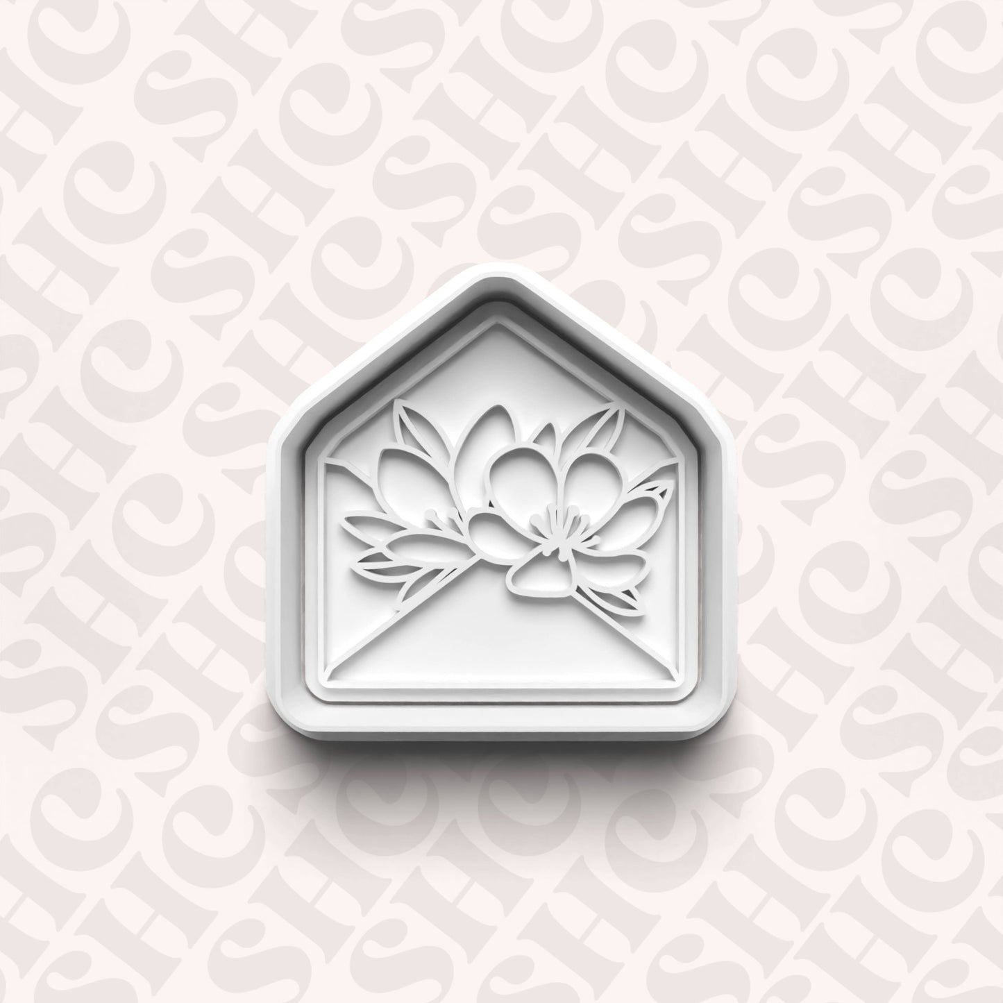 DONE TO ORDER: Floral Envelope Cookie Cutter + Fondant Stamp Set 4