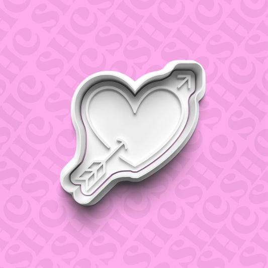 DONE TO ORDER: Heart w/Arrow Cookie Cutter + Fondant Stamp Set