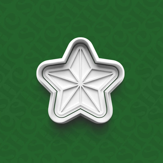 DONE TO ORDER: Christmas Star Cookie Cutter + Fondant Stamp Set