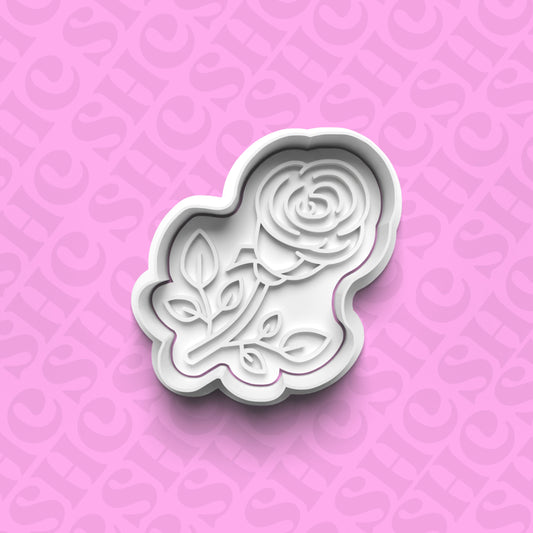 DONE TO ORDER: Rose Cookie Cutter + Fondant Stamp Set