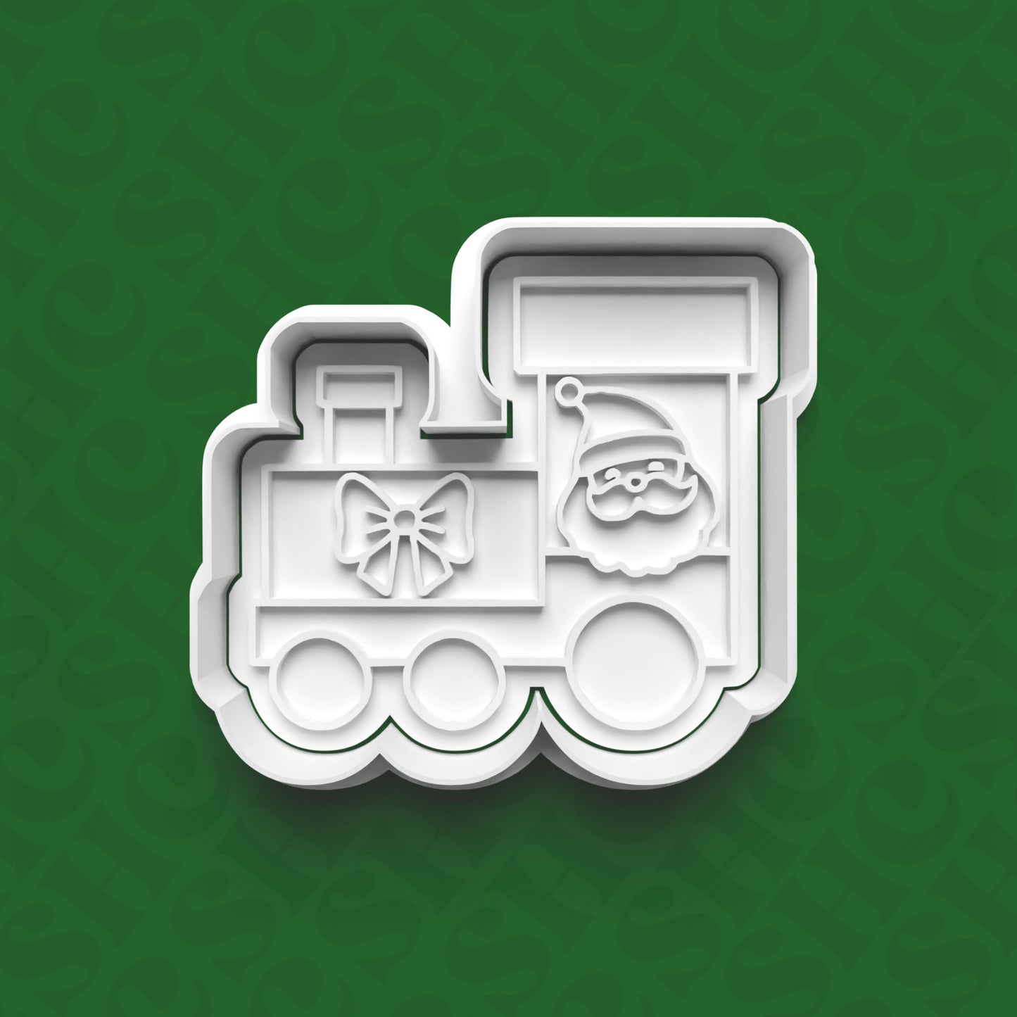 DONE TO ORDER: Christmas Train Cookie Cutter + Fondant Stamp Set 1