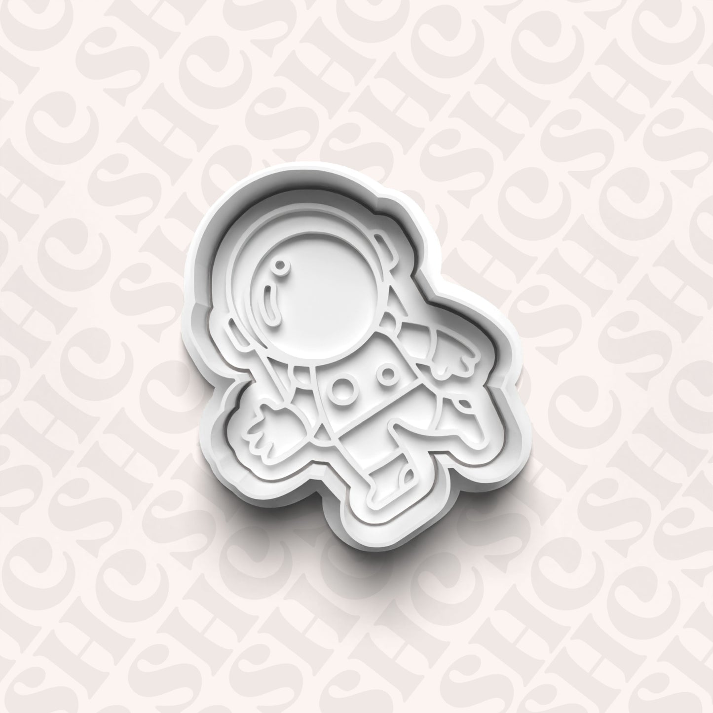 DONE TO ORDER: Astronaut Cookie Cutter + Fondant Stamp Set 2