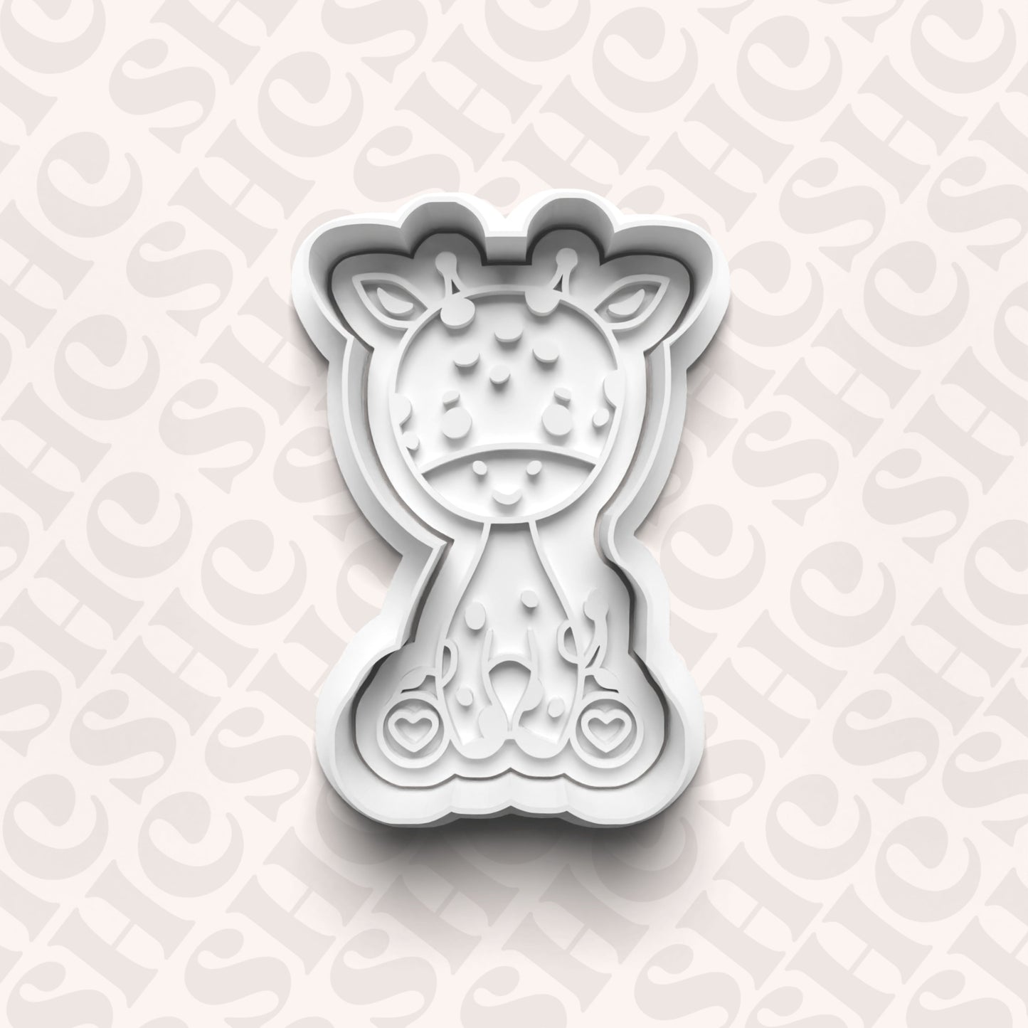 DONE TO ORDER: Giraffe Cookie Cutter + Fondant Stamp Set