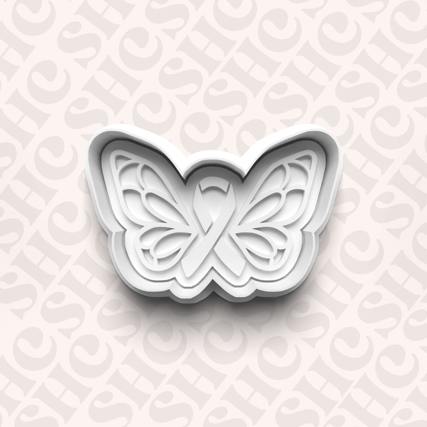 DONE TO ORDER:Butterfly Ribbon Cookie Cutter + Fondant Stamp Set