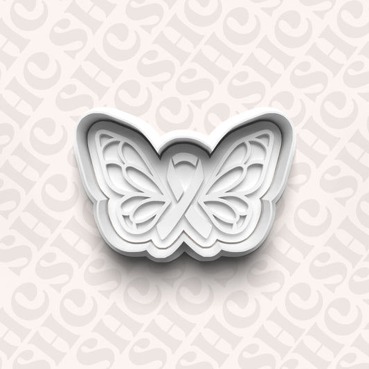 DONE TO ORDER:Butterfly Ribbon Cookie Cutter + Fondant Stamp Set