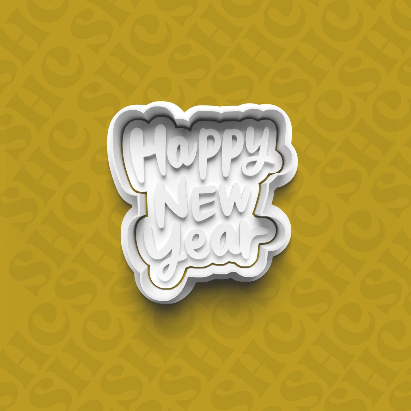 DONE TO ORDER: New Years Cookie Cutter + Fondant Stamp Set 2