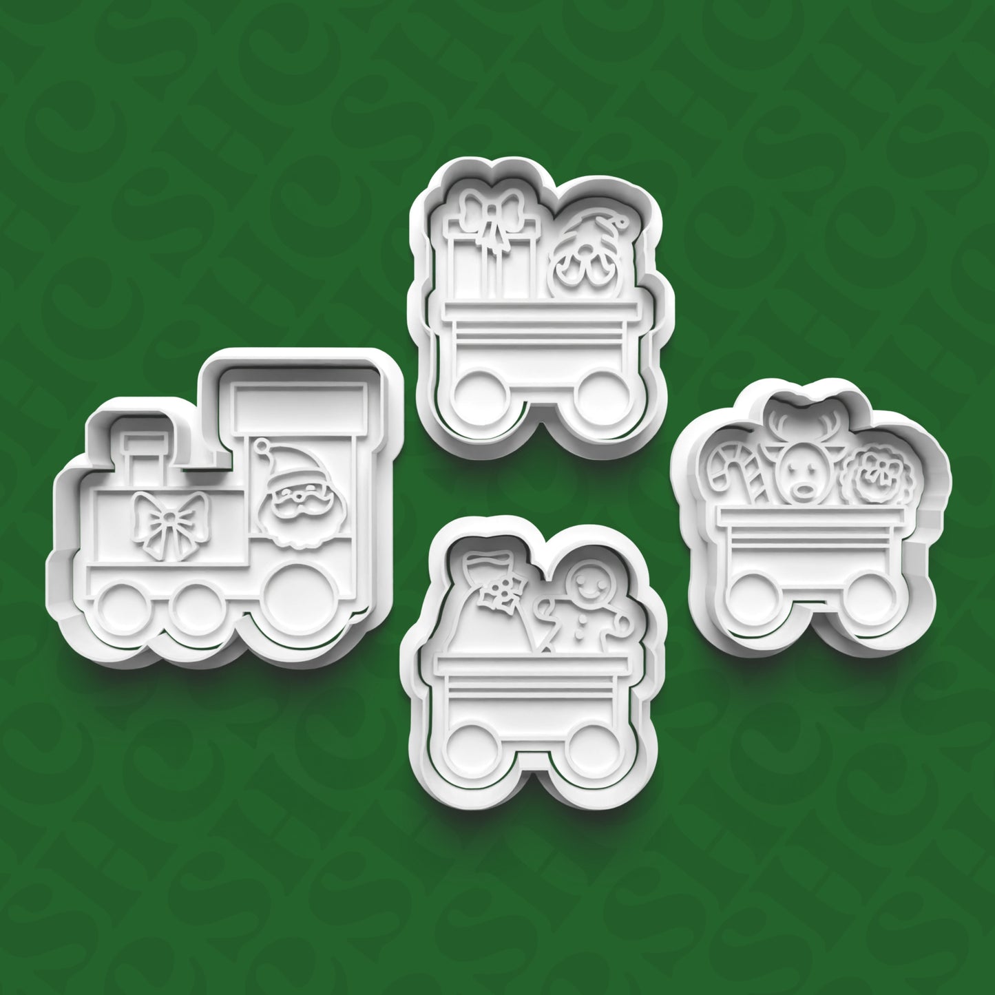 DONE TO ORDER: Christmas Cookie Cutter + Fondant Stamp Bundle 5