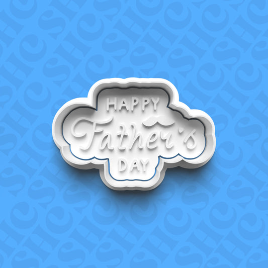 DONE TO ORDER: "Happy Father's Day" Cookie Cutter + Fondant Stamp Set 1