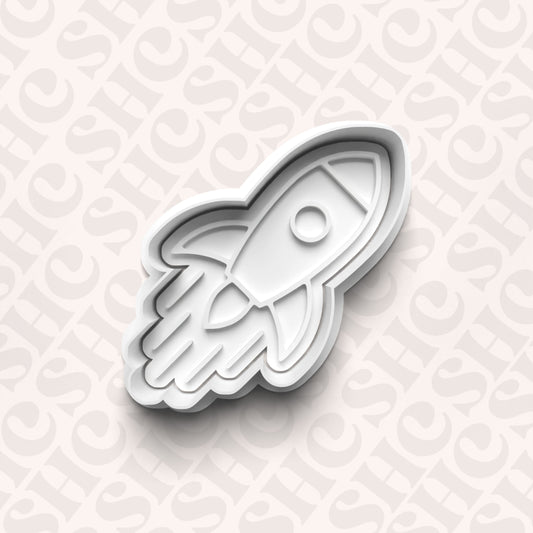 DONE TO ORDER: Rocket Cookie Cutter + Fondant Stamp Set 2