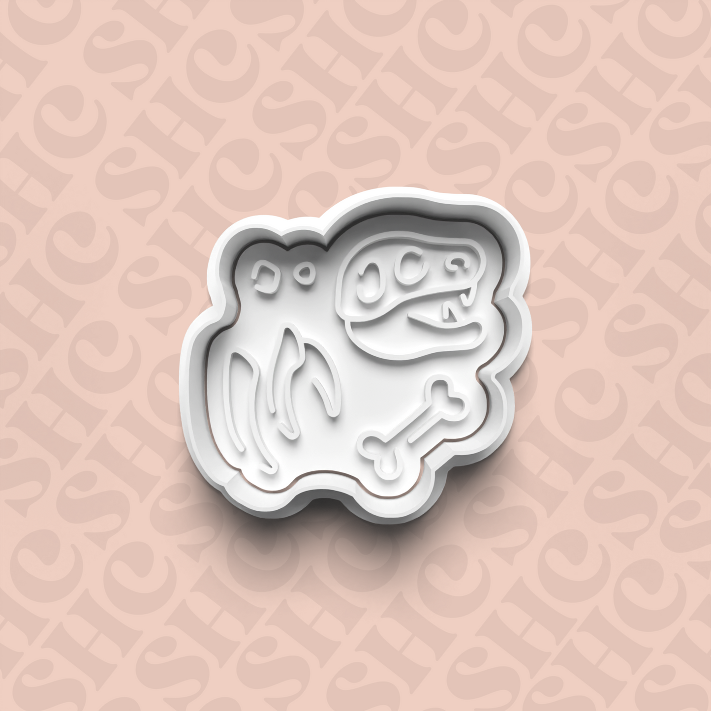 DONE TO ORDER: Dino Fossil Cookie Cutter + Fondant Stamp Set 3