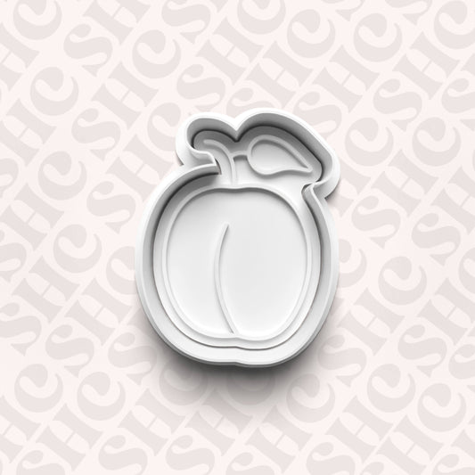 DONE TO ORDER: Peach Cookie Cutter + Fondant Stamp Set