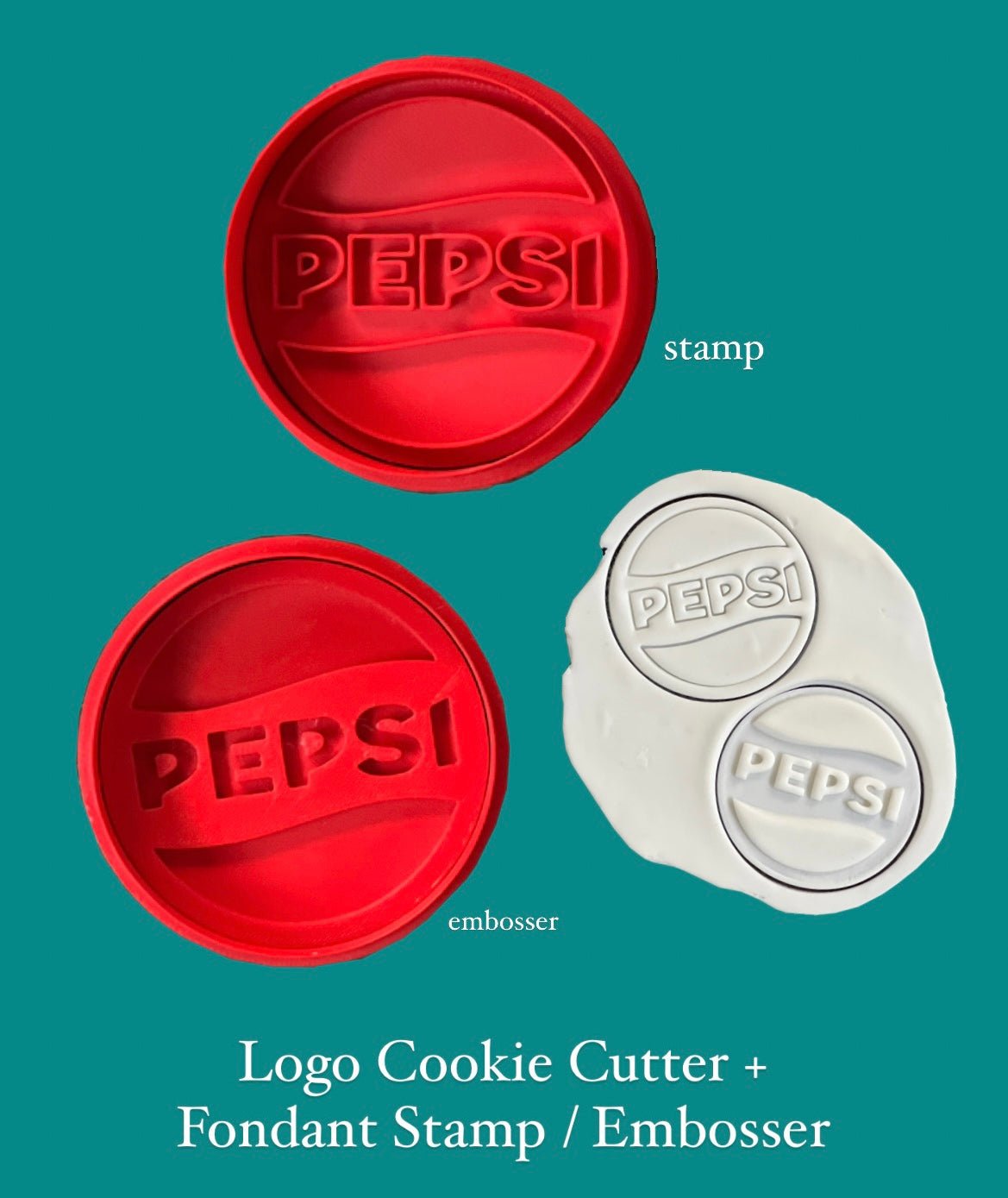 Custom Logo Cookie Cutter + Fondant Stamp or Embosser - SHCreations