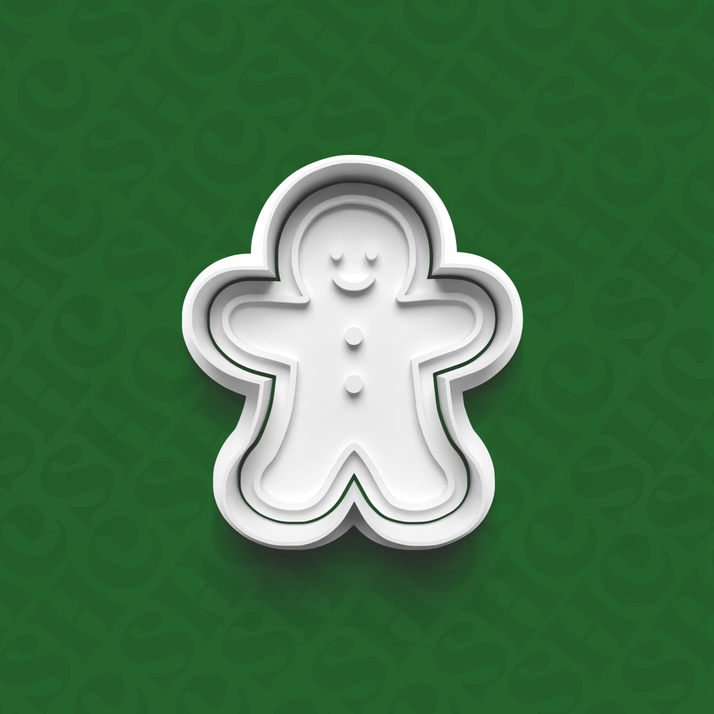 DONE TO ORDER: Gingerbread Cookie Cutter + Fondant Stamp Set