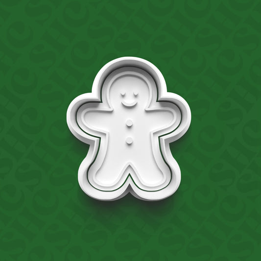 DONE TO ORDER: Gingerbread Cookie Cutter + Fondant Stamp Set