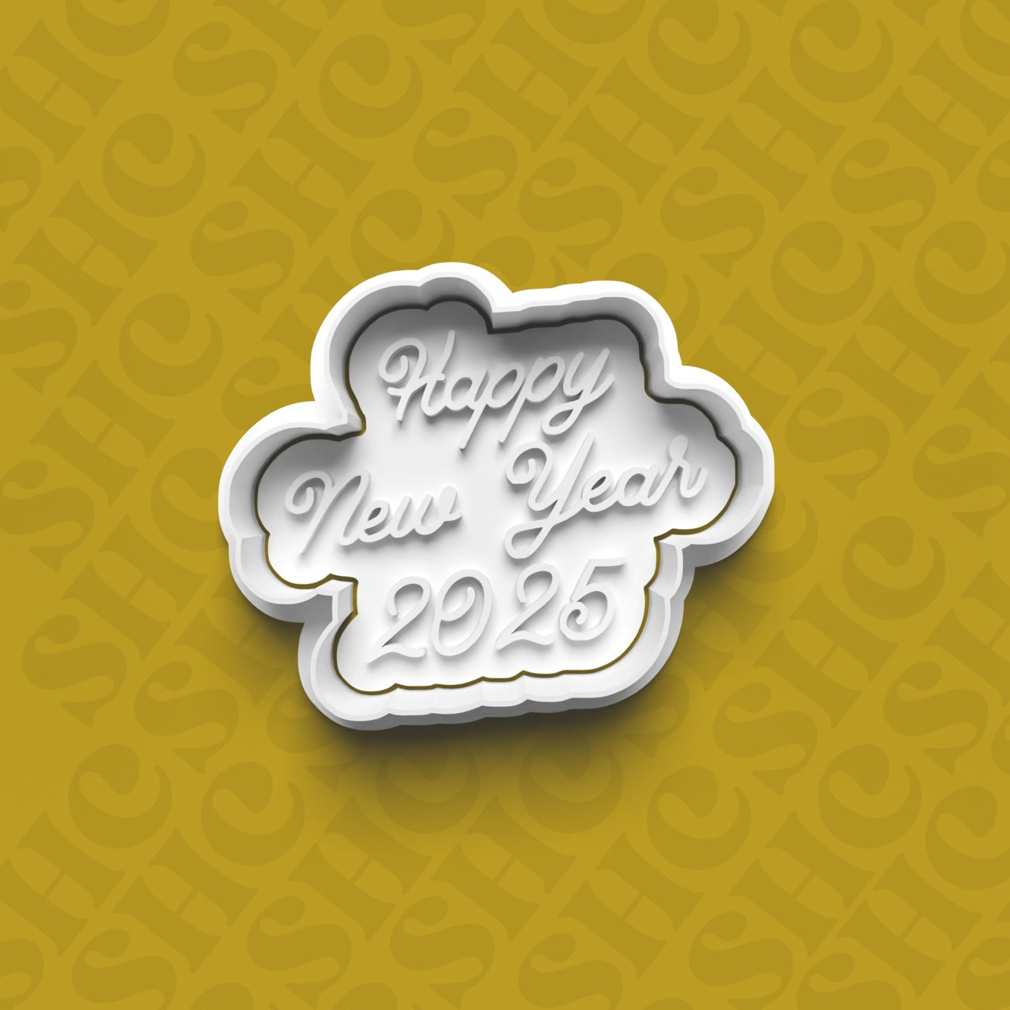 DONE TO ORDER: New Years Cookie Cutter + Fondant Stamp Set 3