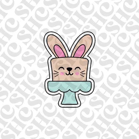 DONE TO ORDER: Bunny Cake Cookie Cutter/Fondant Stamp/Embosser