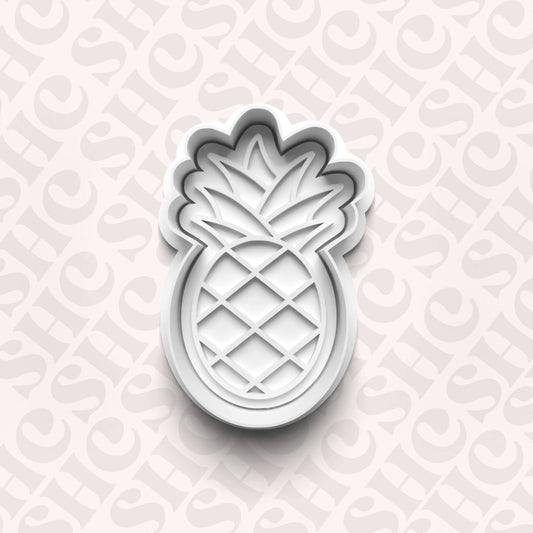 DONE TO ORDER: Pineapple Cookie Cutter + Fondant Stamp Set