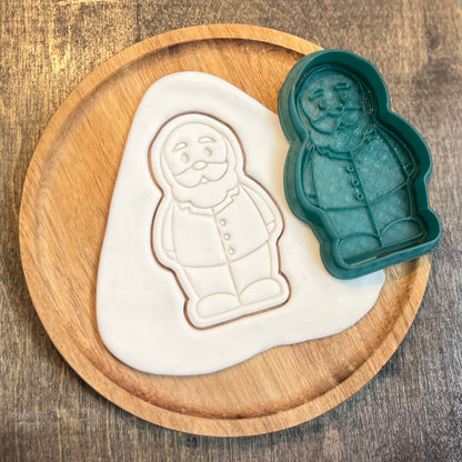 DONE TO ORDER: Santa Cookie Cutter + Fondant Stamp