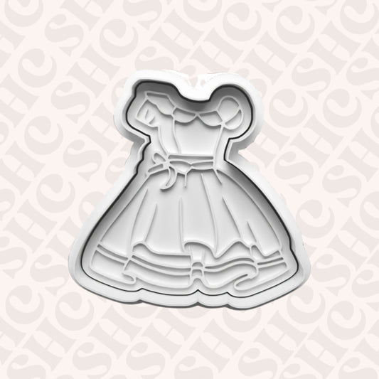 DONE TO ORDER: Dress Cookie Cutter + Fondant Stamp Set