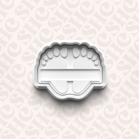 DONE TO ORDER: Baby Feet Cookie Cutter + Fondant Set