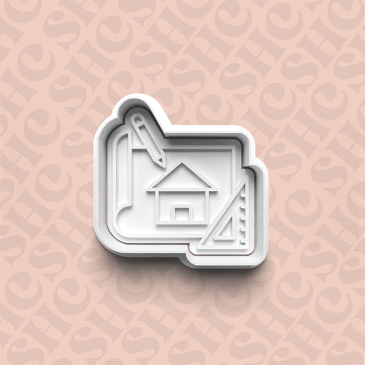 DONE TO ORDER: Construction Cookie Cutter + Fondant Stamp Set 4