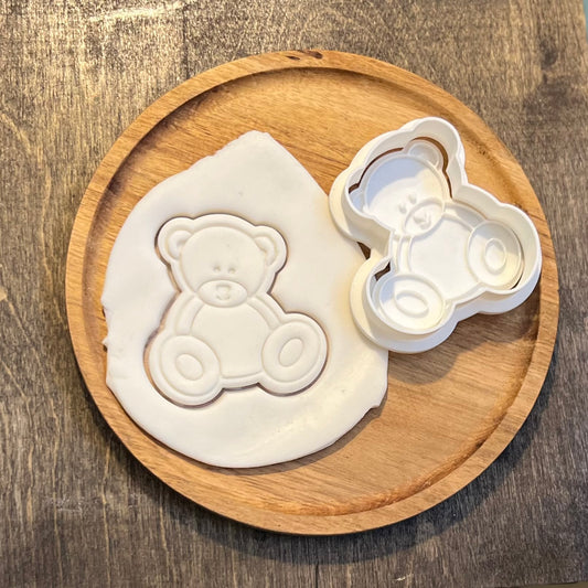 DONE TO ORDER: Sitting Teddy Bear Cookie Cutter/Fondant Stamp