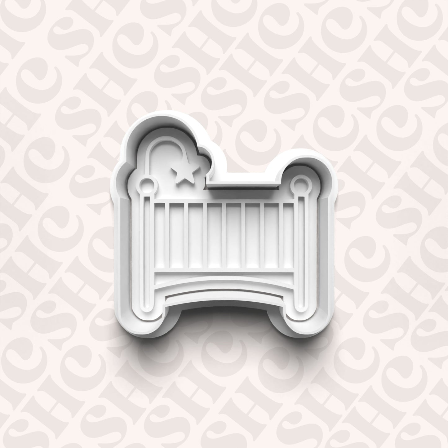 DONE TO ORDER: Crib Cookie Cutter + Fondant Stamp Set