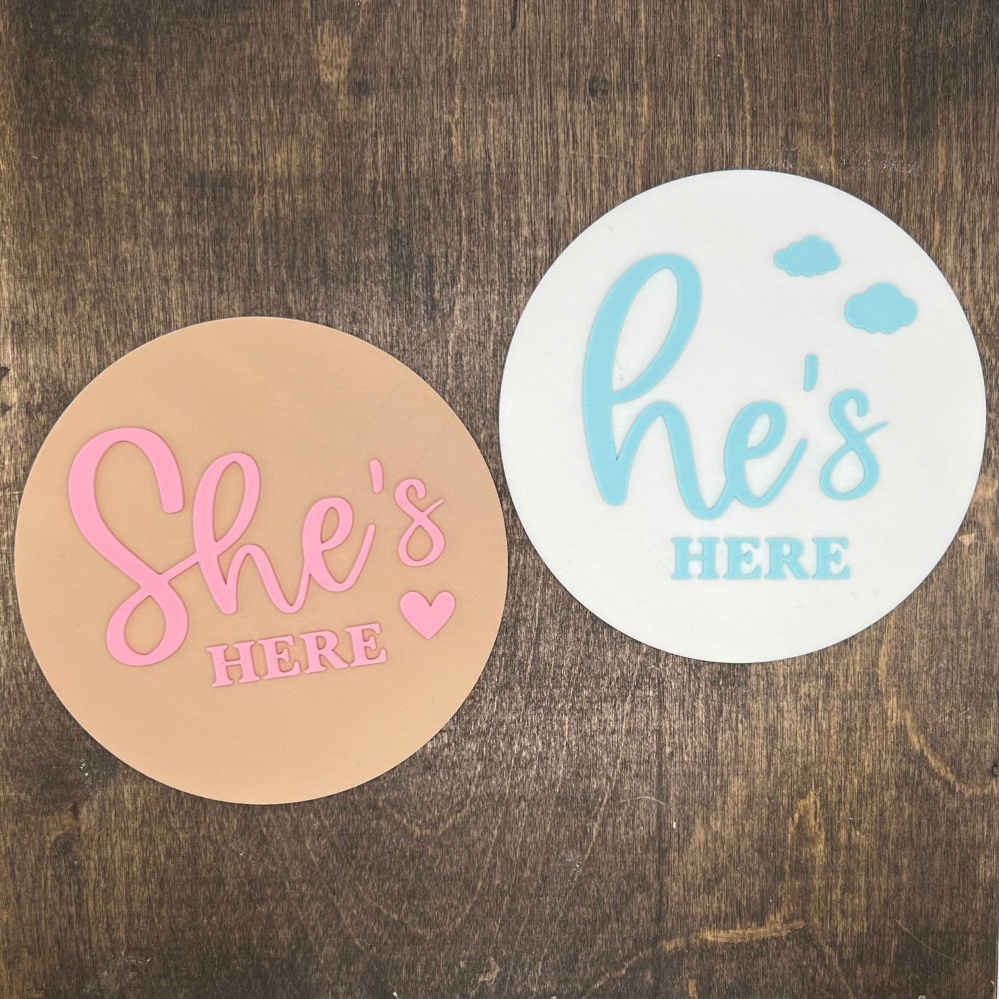 Custom "She's Here" Announcement Sign | 3d Baby Sign | Baby Announcement Sign | Gender Reveal Sign - SHCreations