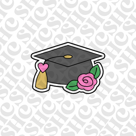 DONE TO ORDER: Floral Graduation Hat Cookie Cutter/Fondant Stamp/Embosser