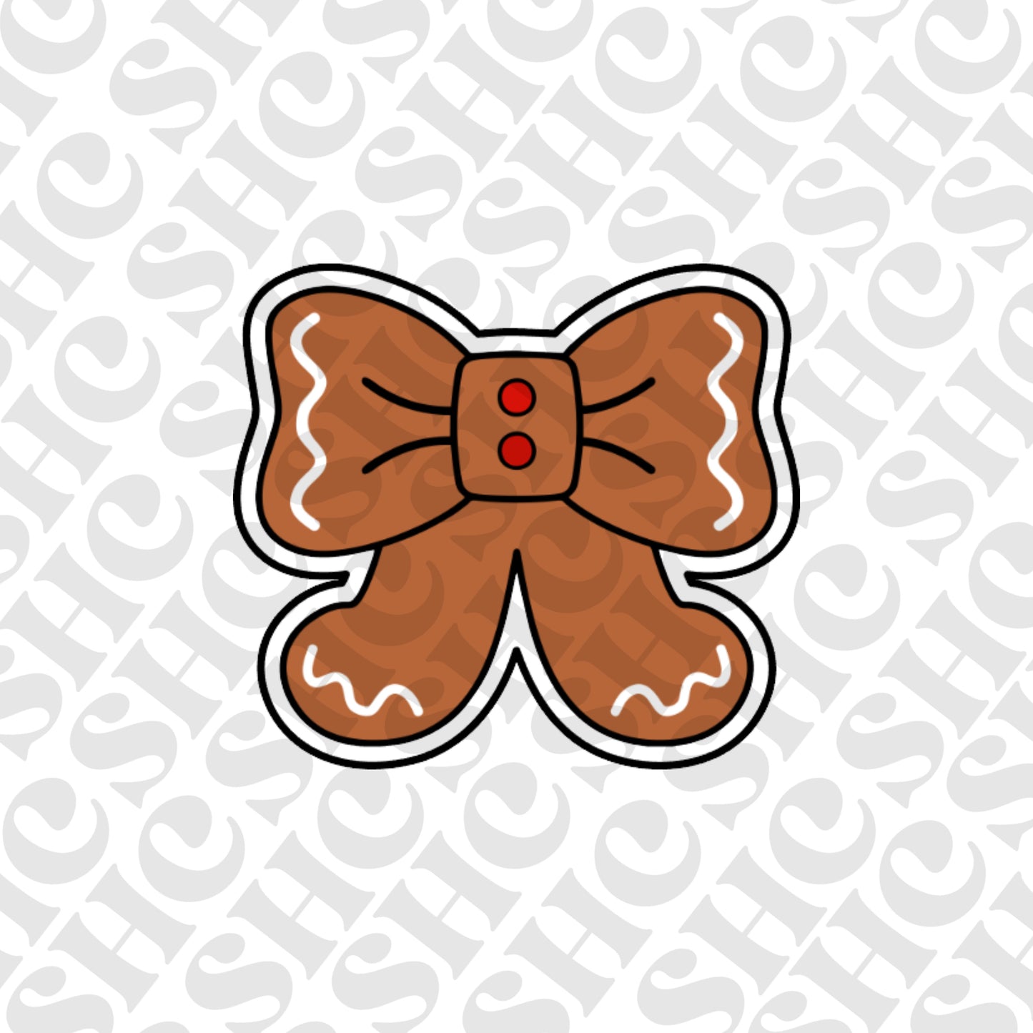 DONE TO ORDER: Gingerbread Bow Cookie Cutter/Fondant Stamp