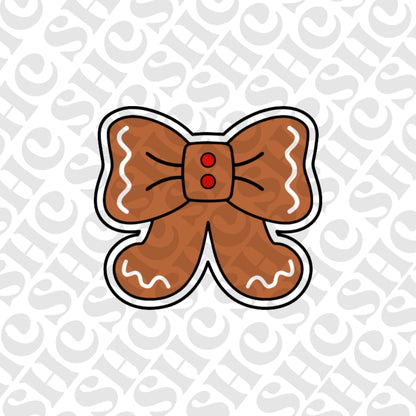 DONE TO ORDER: Gingerbread Bow Cookie Cutter/Fondant Stamp