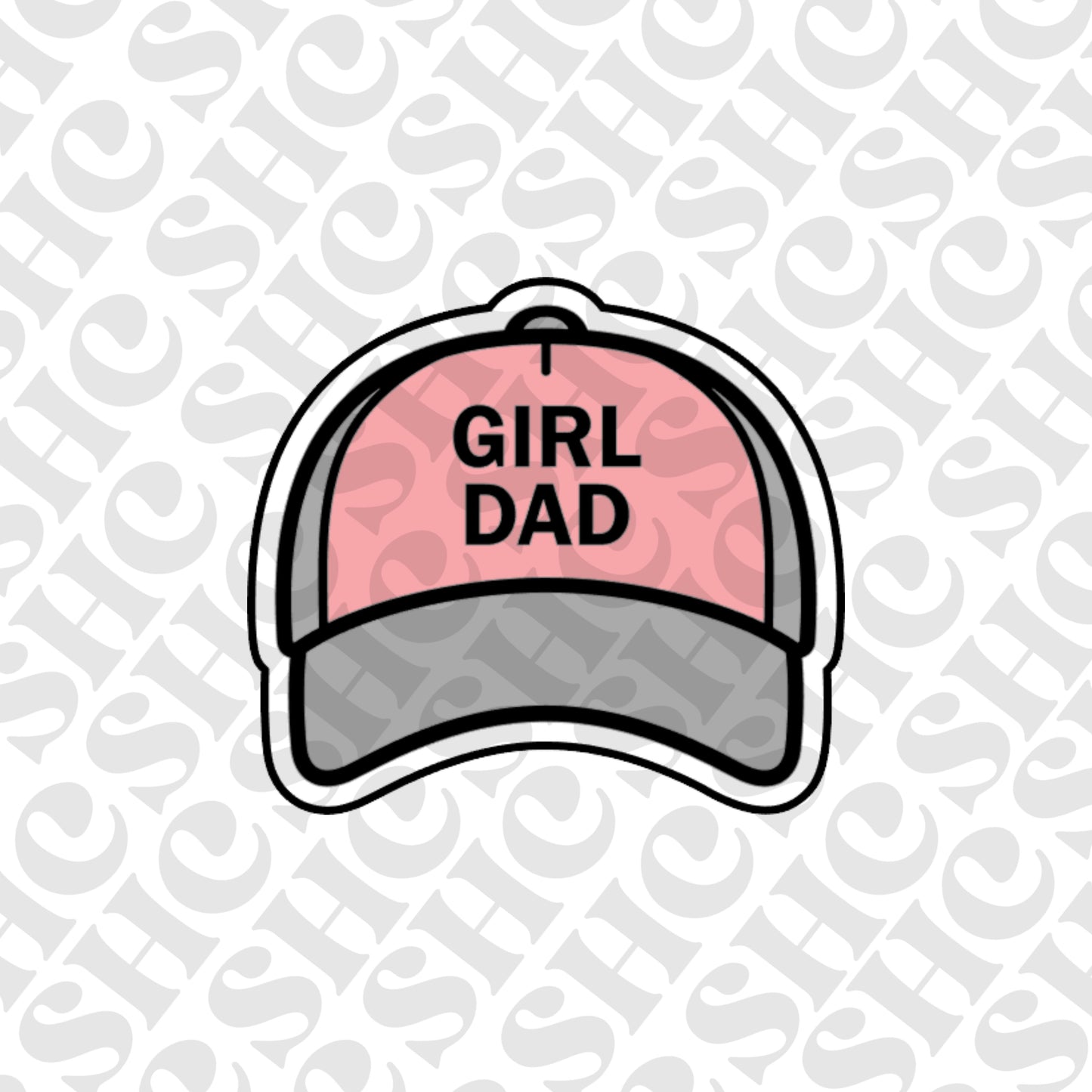 DONE TO ORDER: "Girl Dad" Hat Cookie Cutter + Fondant Stamp/Embosser