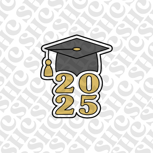 DONE TO ORDER: 2025 Graduation Hat Cookie Cutter/Fondant Stamp/Embosser