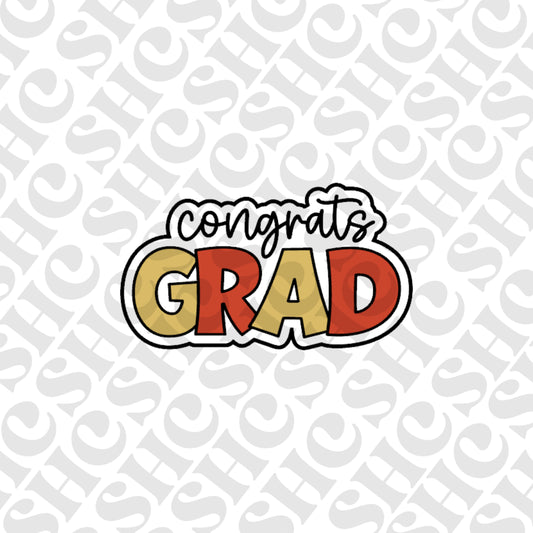 DONE TO ORDER: 'Congrats Grad' Cookie Cutter/Fondant Stamp/Embosser