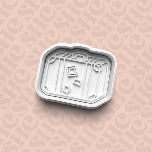 DONE TO ORDER: Luggage Cookie Cutter + Fondant Stamp Set 2