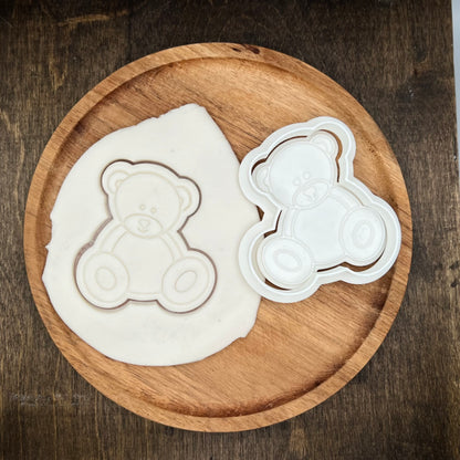 DONE TO ORDER: Sitting Teddy Bear Cookie Cutter/Fondant Stamp